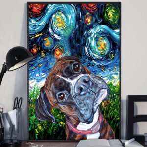 Boxer Poster Matte Canvas Dog Canvas Art Poster To Print Gift For Dog Lovers 3