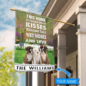 Boxer This Home Is Filled With Kisses Personalized Garden Flag Garden Dog Flag Custom Dog Garden Flags 1