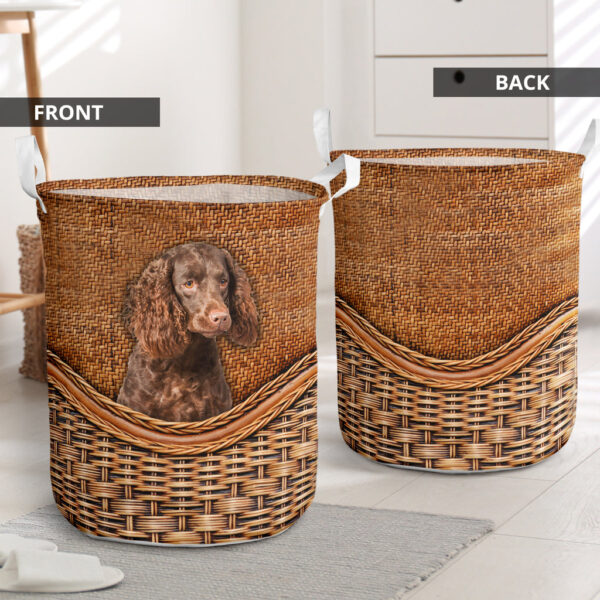 Boykin Spaniel Rattan Texture Laundry Basket – Dog Laundry Basket – Mother Gift – Gift For Dog Lovers