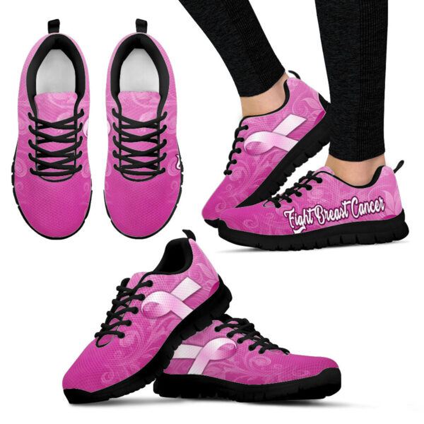 Breast Cancer Shoes Fight Pink Sneaker Walking Shoes – Best Shoes For Men And Women – Cancer Awareness Shoes
