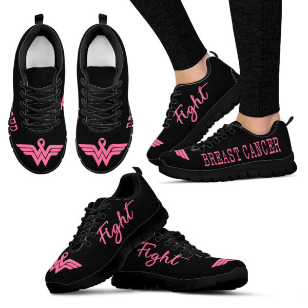 Breast Cancer Shoes Fight Wing Sneaker Walking Shoes – Best Gift For Men And Women – Cancer Awareness Shoes