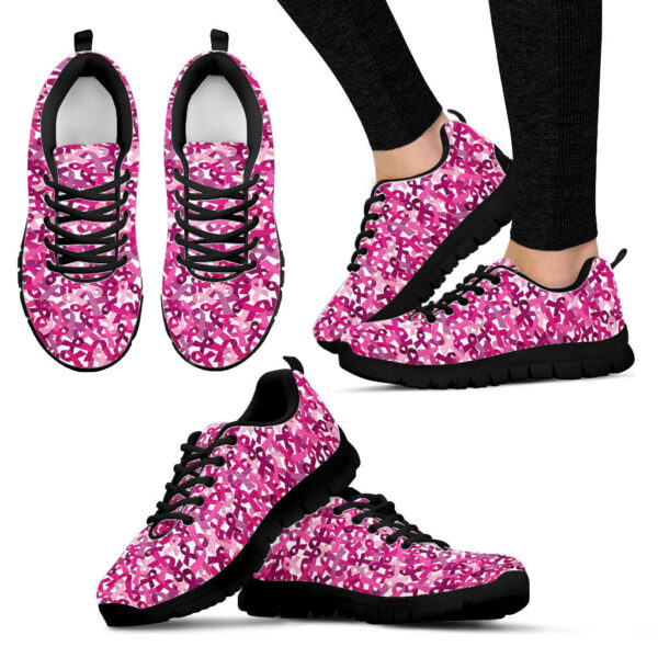 Breast Cancer Shoes Symbol Pattern Sneaker Walking Shoes – Best Shoes For Men And Women – Cancer Awareness Shoes