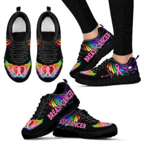 Breast Cancer Shoes Wing Heartbeat Sneaker…