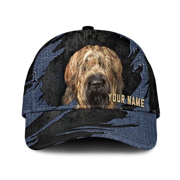Briard Jean Background Custom Name & Photo Dog Cap – Classic Baseball Cap All Over Print – Gift For Dog Lovers