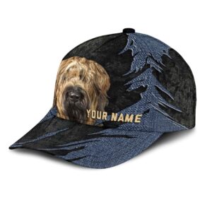 Briard Jean Background Custom Name Cap Classic Baseball Cap All Over Print Gift For Dog Lovers 3 i7f505