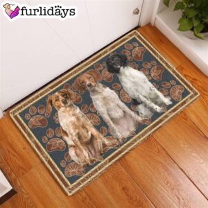 Brittany Flower Paw Doormat Xmas Welcome Mats Gift For Dog Lovers 1