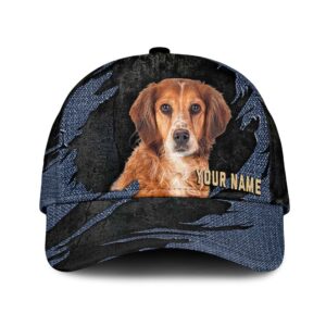 Brittany Jean Background Custom Name Cap Classic Baseball Cap All Over Print Gift For Dog Lovers 1 ufuwum