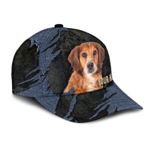 Brittany Jean Background Custom Name Cap Classic Baseball Cap All Over Print Gift For Dog Lovers 2 lnyems