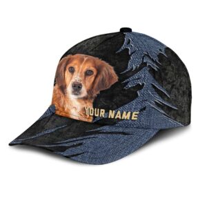 Brittany Jean Background Custom Name Cap Classic Baseball Cap All Over Print Gift For Dog Lovers 3 vjjccw