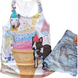 Bull Terrier Dog And Ice Cream Tank Top Summer Casual Tank Tops For Women Gift For Young Adults 1 ifam7o