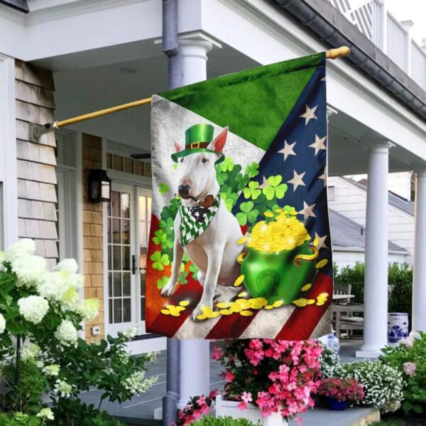 Bull Terrier Happy St Patrick’s Day Garden Flag – Best Outdoor Decor Ideas – St Patrick’s Day Gifts