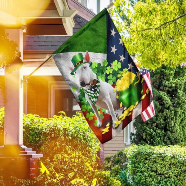 Bull Terrier Happy St Patrick’s Day Garden Flag – Best Outdoor Decor Ideas – St Patrick’s Day Gifts