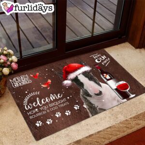 Bull Terrier Join Our Party Christmas Doormat Funny Doormat Gift For Dog Lovers 1