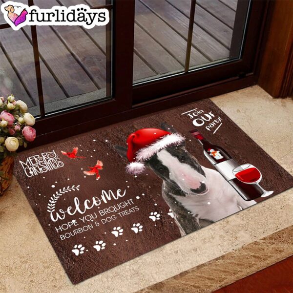 Bull Terrier Join Our Party Christmas Doormat – Funny Doormat – Gift For Dog Lovers