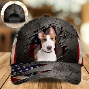 Bull Terrier On The American Flag…