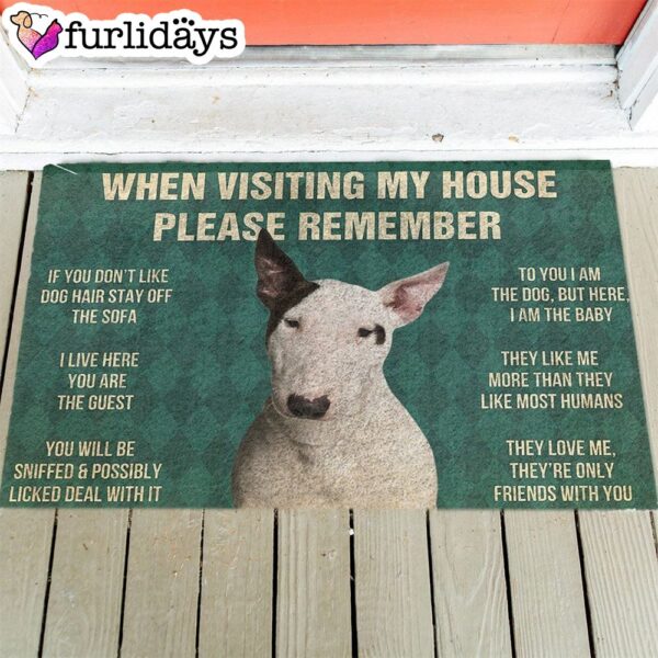 Bull Terrier’s Rules Doormat – Xmas Welcome Mats – Gift For Dog Lovers