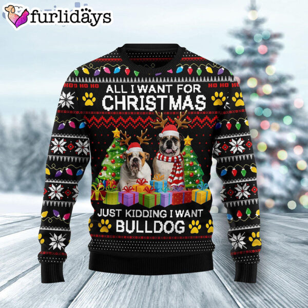 Bulldog Christmas Don’t Be A Normal Dog Dad Ugly Christmas Sweater – Gifts For Dog Lovers