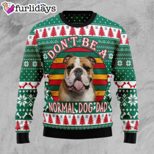 Bulldog Dog Dad Ugly Christmas Sweater…