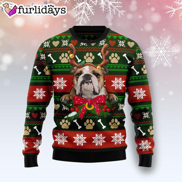 Bulldog Funny Bulldog Face Cute Gift Ugly Christmas Sweater –  Christmas Gift For Pet Lovers