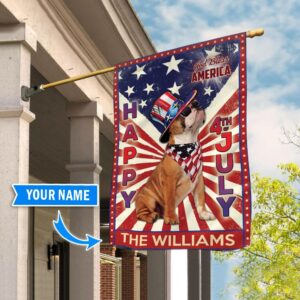 Bulldog God Bless America 4th Of July Personalized Flag Custom Dog Garden Flags Dog Flags Outdoor 2