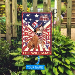 Bulldog God Bless America 4th Of July Personalized Flag Custom Dog Garden Flags Dog Flags Outdoor 3