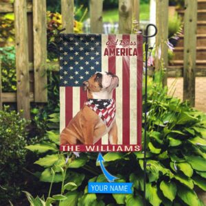 Bulldog God Bless America Personalized Flag Custom Dog Garden Flags Dog Flags Outdoor 2