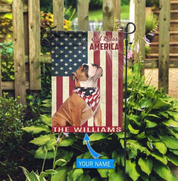 Bulldog God Bless America Personalized Flag – Custom Dog Garden Flags – Dog Flags Outdoor