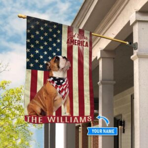 Bulldog God Bless America Personalized Flag Custom Dog Garden Flags Dog Flags Outdoor 3