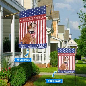 Bulldog God Bless America Personalized Flag Garden Dog Flag Custom Dog Garden Flags 1