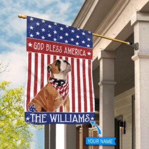 Bulldog God Bless America Personalized Flag Garden Dog Flag Custom Dog Garden Flags 3