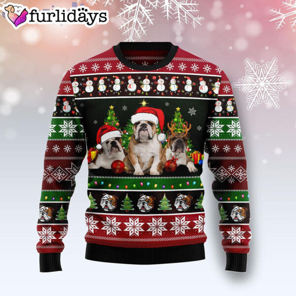 Bulldog Group Beauty Snowman All Over Print Pattern Ugly Christmas Sweater – Dog Memorial Gift