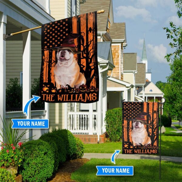 Bulldog Halloween Personalized Flag – Garden Dog Flag – Custom Dog Garden Flags – Gift For Dog Lovers