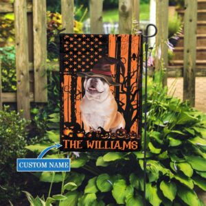 Bulldog Halloween Personalized Flag Garden Dog Flag Custom Dog Garden Flags Gift For Dog Lovers 3