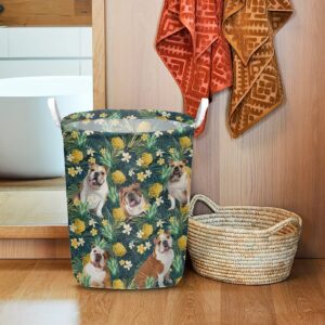 Bulldog In Pineapple Tropical Pattern Laundry…