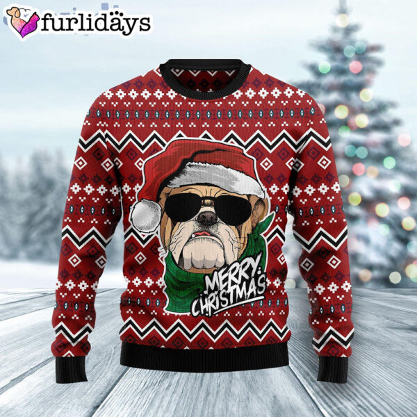 Bulldog Merry Christmas Bulldog Face Ugly Christmas Sweater –  Christmas Gift For Pet Lovers