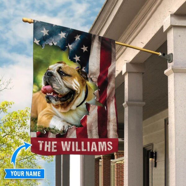 Bulldog Personalized Flag – Garden Dog Flag – Personalized Dog Garden Flags