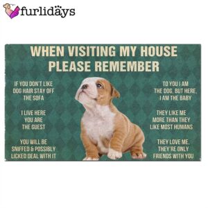 Bulldog Puppy s Rules Doormat Xmas Welcome Mats Gift For Dog Lovers 2