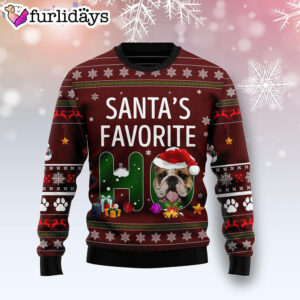 Bulldog Santa s Favorite Ho Ugly Christmas Sweater Xmas Gifts For Him or Her 1
