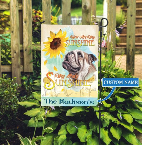 Bulldog Sunflower Personalized Garden Flag – Custom Dog Garden Flags – Dog Flags Outdoor