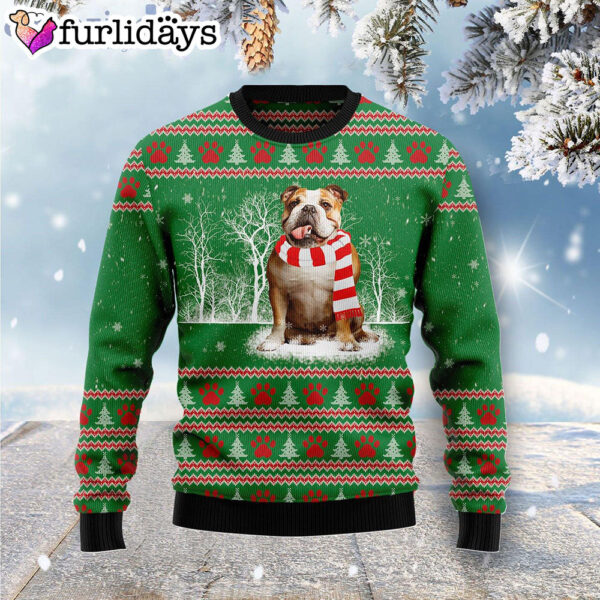 Bulldog Winter Tree Dog Lover Funny Family Ugly Christmas Sweater – Christmas Outfits Gift