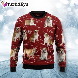 Bulldog Xmas Ugly Christmas Sweater –…