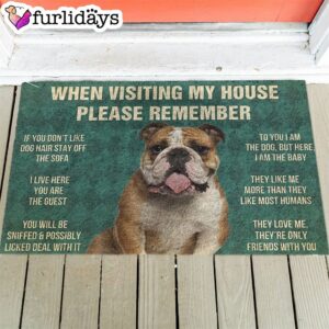 Bulldog s Rules Doormat Funny Doormat Dog Memorial Gift 1