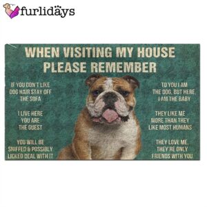 Bulldog s Rules Doormat Funny Doormat Dog Memorial Gift 2