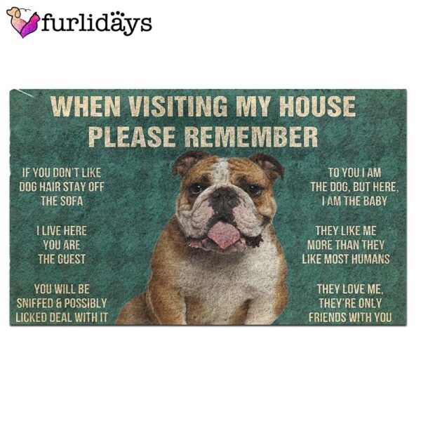 Bulldog’s Rules Doormat – Funny Doormat – Dog Memorial Gift