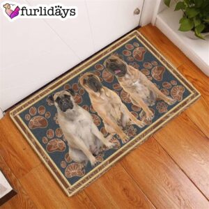 Bullmastiff Flower Paw Doormat Xmas Welcome Mats Gift For Dog Lovers 1