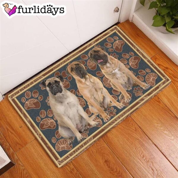 Bullmastiff-Flower Paw Doormat – Xmas Welcome Mats – Gift For Dog Lovers