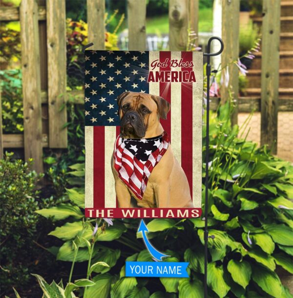Bullmastiff God Bless America Personalized Flag – Custom Dog Garden Flags – Dog Flags Outdoor