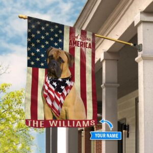 Bullmastiff God Bless America Personalized Flag Custom Dog Garden Flags Dog Flags Outdoor 3