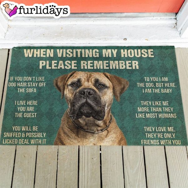 Bullmastiff’s Rules Doormat Flannel – Funny Doormat – Gift For Dog Lovers