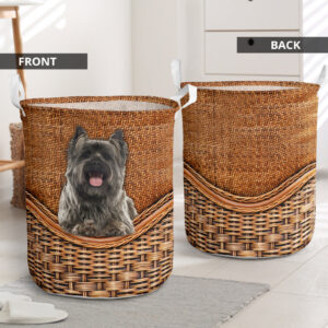 Cairn Terrier Rattan Texture Laundry Basket…